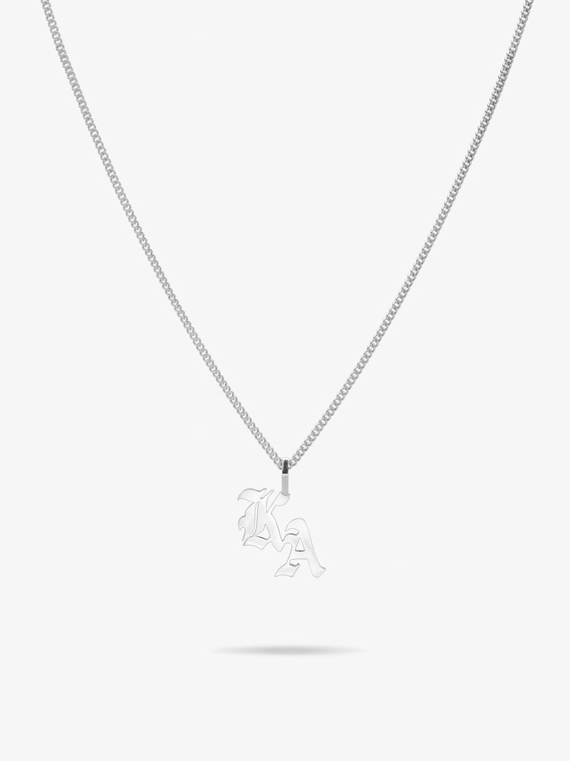 Gothic Double Initials Necklace