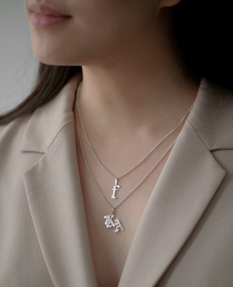 Gothic Initial Necklace